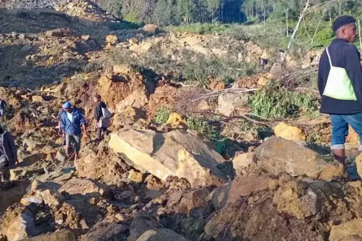 Papua New Guinea village hit by large landslide