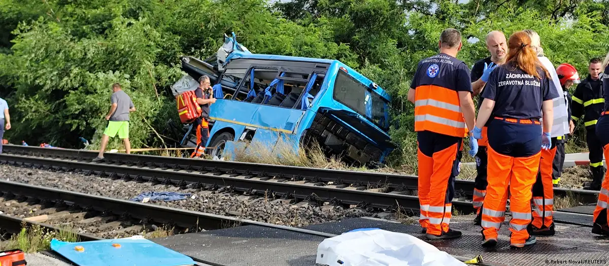 Several killed after train hits bus in southern Slovakia