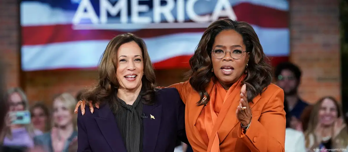 US: Kamala Harris and Oprah Winfrey host star-studded rally