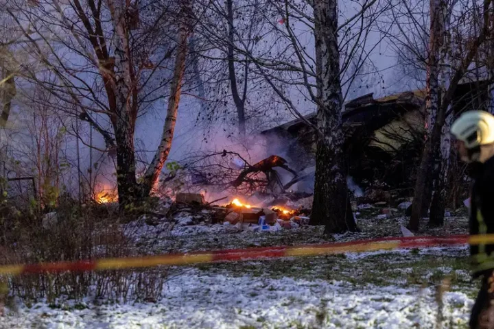 DHL cargo plane crashes near Vilnius airport in Lithuania