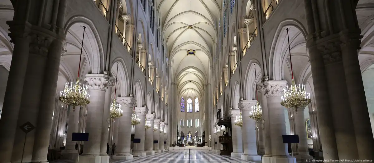 Notre Dame: Macron takes first look inside rebuilt cathedral