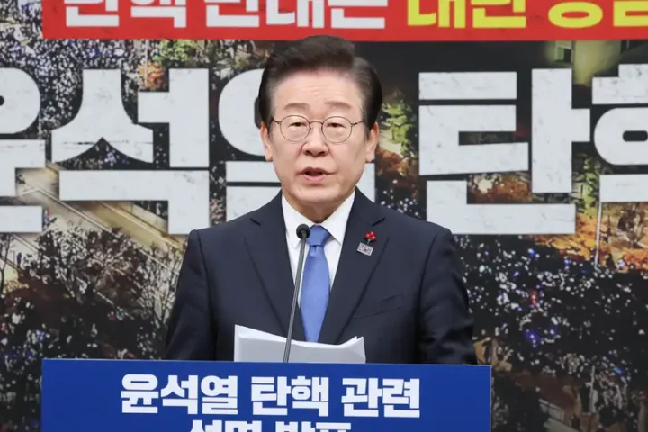 South Korean opposition leader says Yoon must be impeached