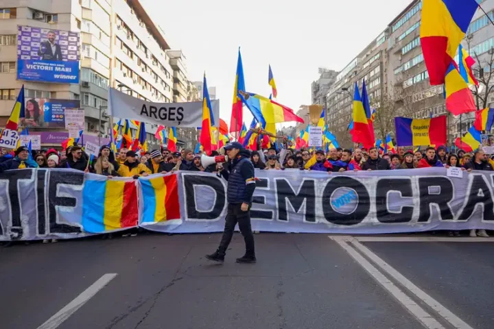 Romanians protest cancellation of presidential race