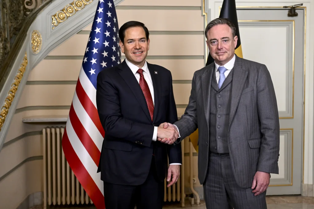 Belgian PM discusses defence and tariffs with US secretary of state