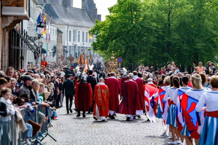 Procession of the Holy Blood passes through the streets of Bruges
