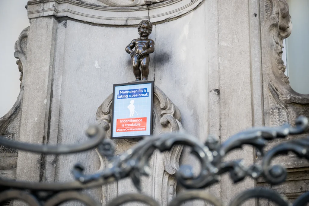 Manneken Pis temporarily stops peeing to break taboo on incontinence
