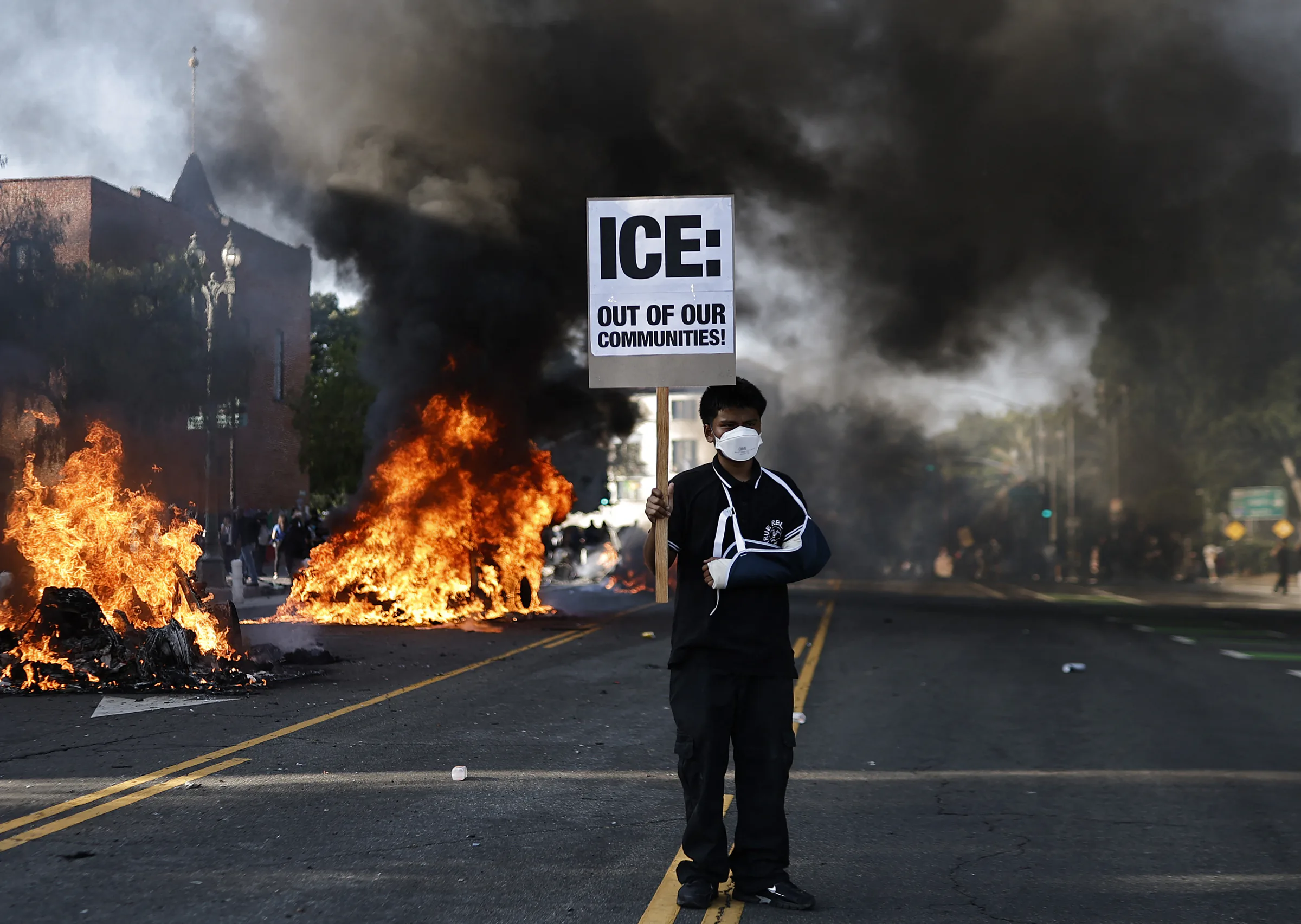Police declare unlawful assembly in LA amid ongoing protests
