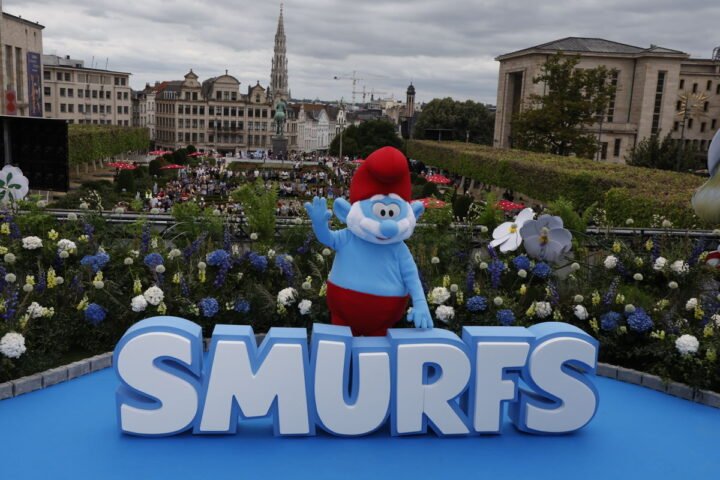 Brussels lights up blue for world premiere of new Smurfs film