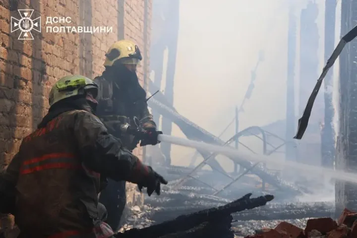Drone strike on TSK building in Kremenchuk leaves one injured, emergency services release photos