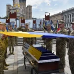 In Kyiv, mourners bid farewell to captain Roman "Orlyk" Orishchenko, a longtime activist, scout, and commander of the 72nd brigade