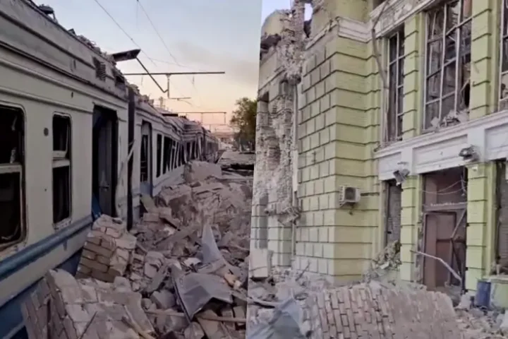 Drone attack in Lozova: railway worker killed, dozens injured, station destroyed