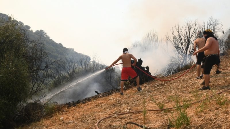 Firefighters make headway against wildfires near Patras in Greece