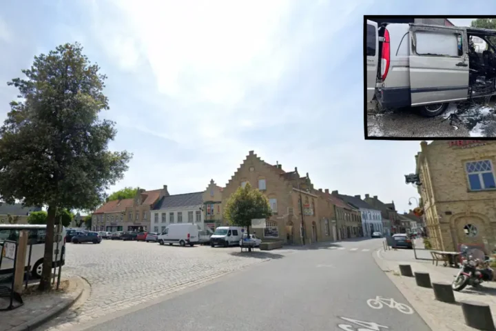 Lo-Reninge employees avert disaster by moving burning van away from building