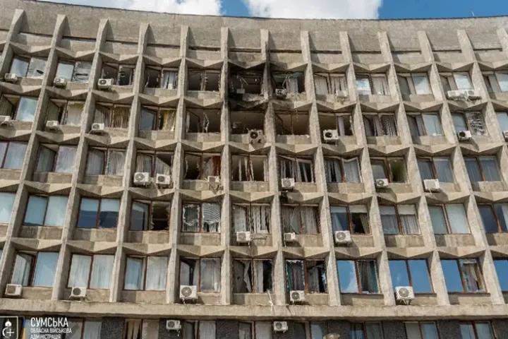 Russian forces launch fourth drone attack on Sumy regional administration building