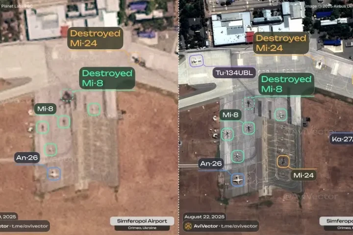 Ukrainian drone attack reportedly destroys Russian helicopters in Crimean airport