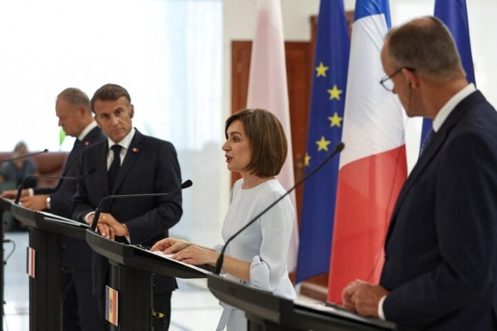 European leaders visit Moldova to back EU course ahead of elections