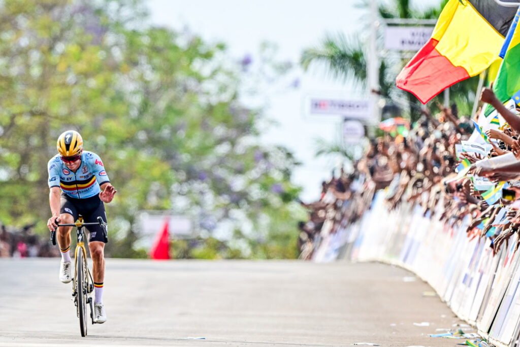 Remco Evenepoel secures silver at World Cycling Championships in Rwanda after bike issues