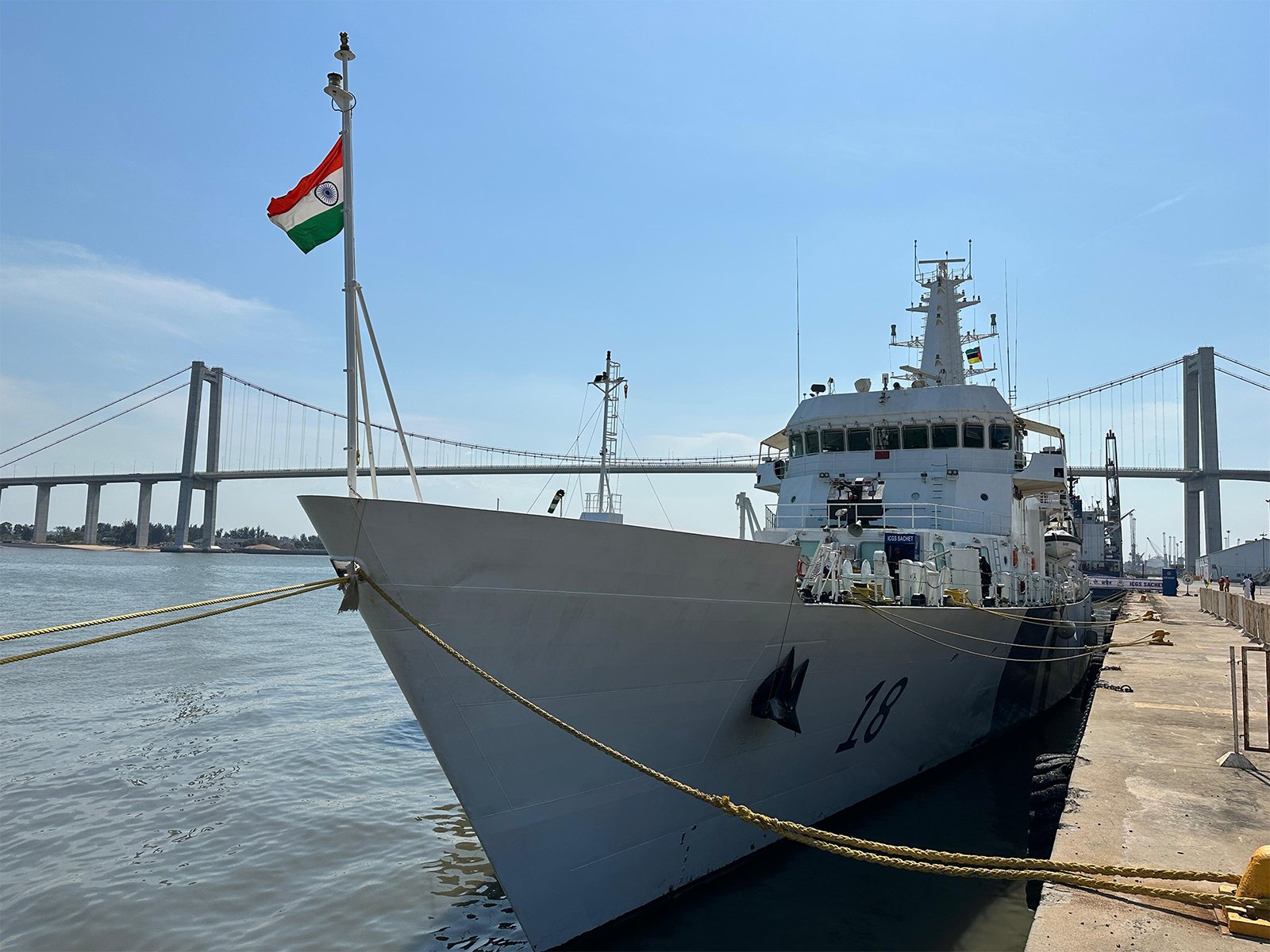 Indian coast guard ship Sachet delivers 20 tonnes of humanitarian aid to Mozambique