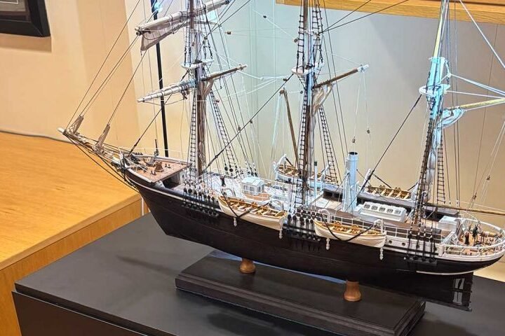 Model of Shackleton’s Endurance sails from Ukraine to the Falklands amid ongoing war