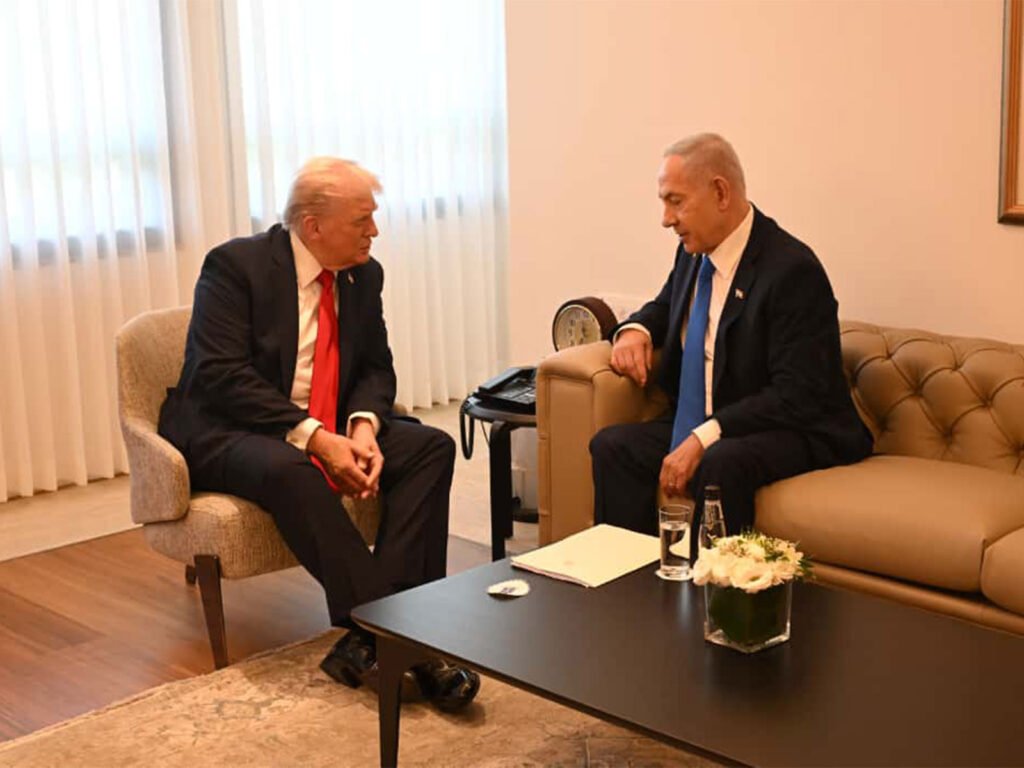 Netanyahu meets Trump in Knesset, accepts invitation to Gaza Peace Summit