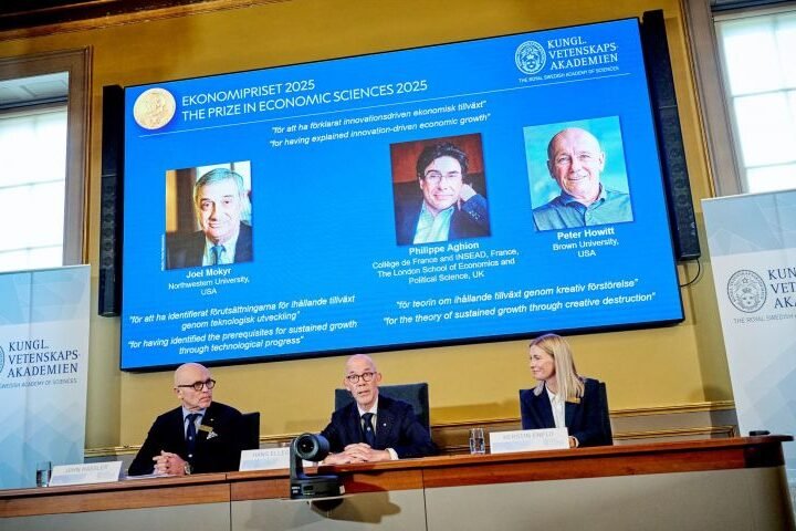 Nobel Prize in Economics awarded to three researchers for contributions to innovation-driven growth