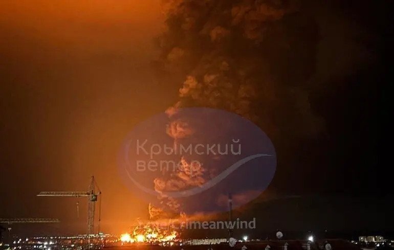 Ukrainian forces launch extensive drone strike on Crimea's oil terminal and power substations