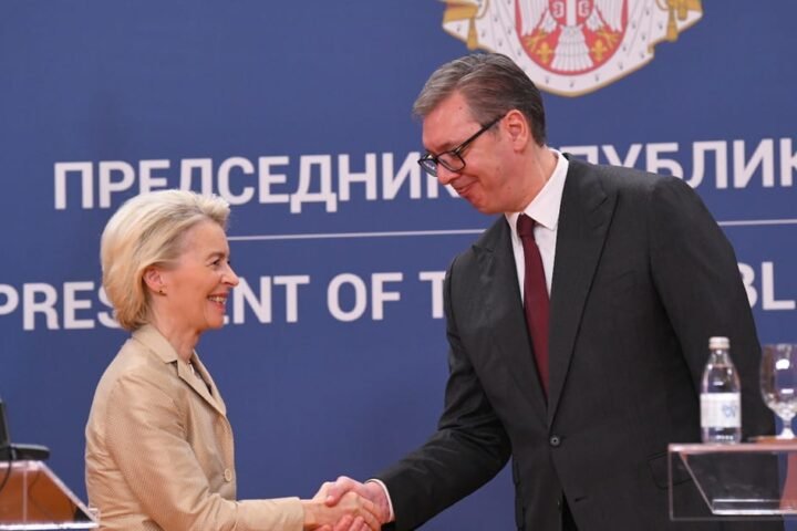 Von der Leyen urges Serbia to commit to EU membership and sanction Russia